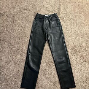 Aritzia Vegan Leather Straight Leg Pants